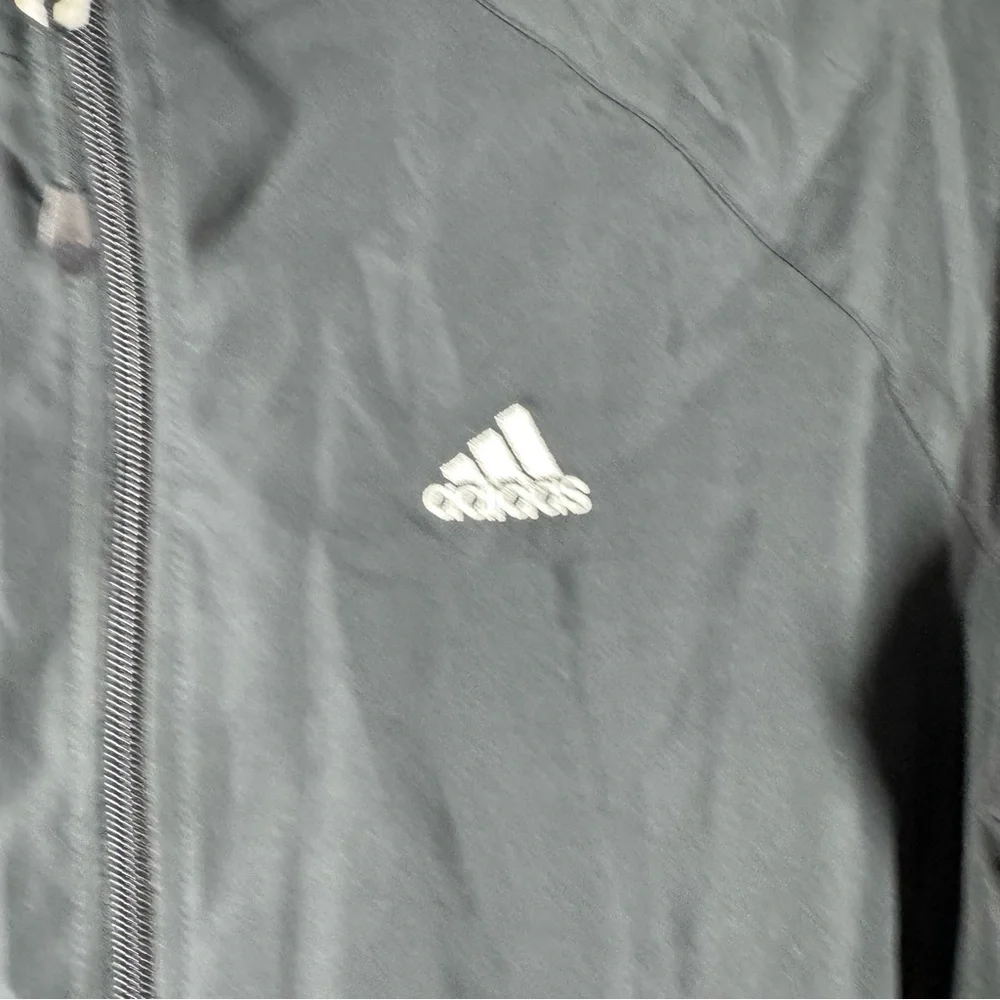 ADIDAS Jacket Womens Medium Black Full Zip Logo Long SleeveTrack Windbreaker M